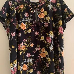 Loft Navy Floral Top